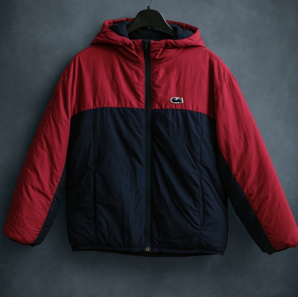 Lacoste Red and Navy Hooded Jacket